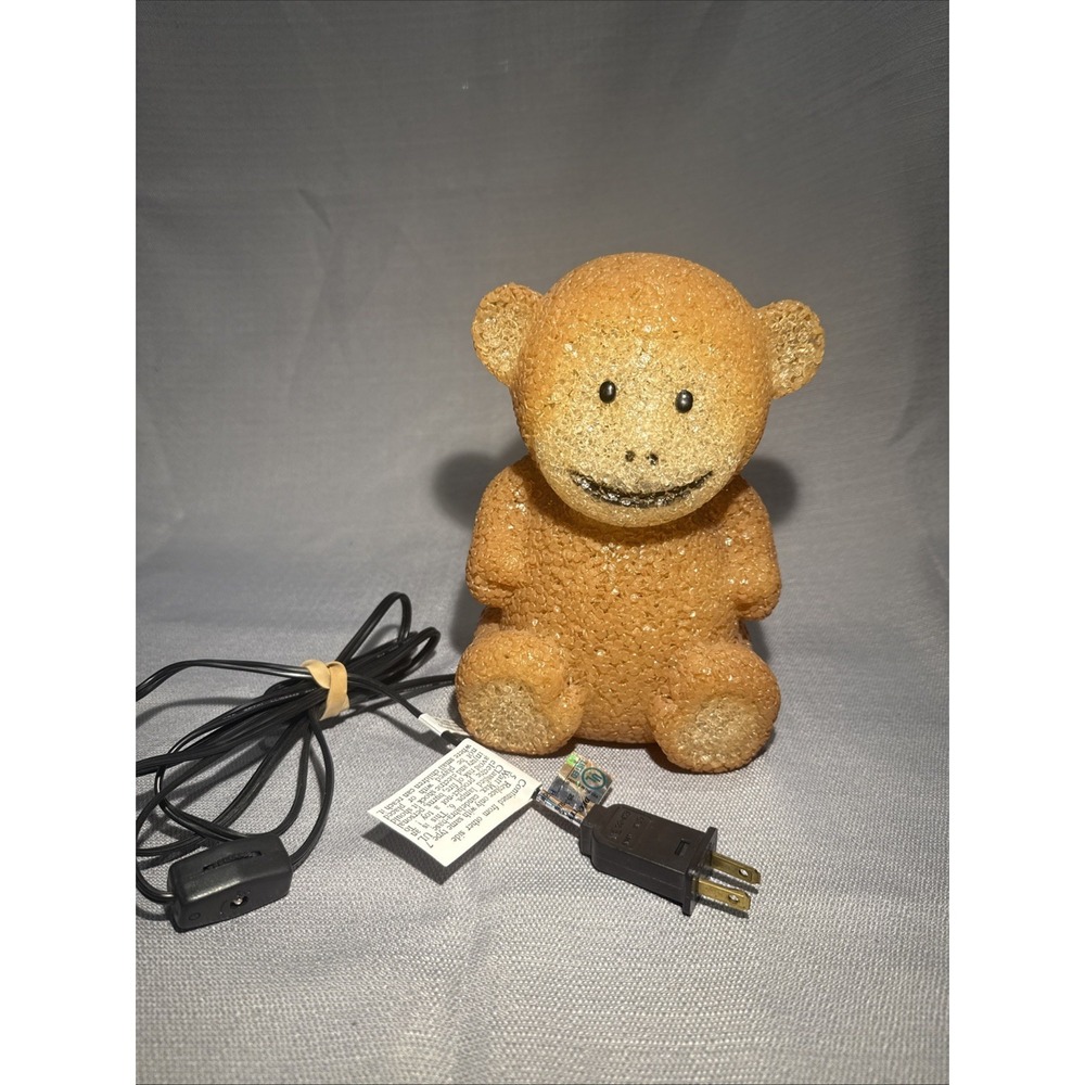 Melted Popcorn Brown Monkey Lamp Night‎ Light  With Plug No Lightbulb Not Tested